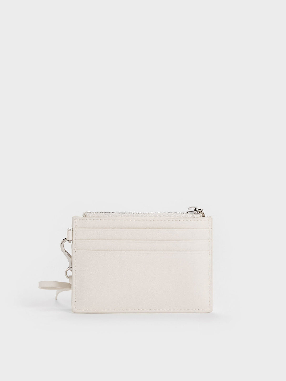 CHARLES & KEITH Essential / Hazel Bow Panelled Card Holder - Cream