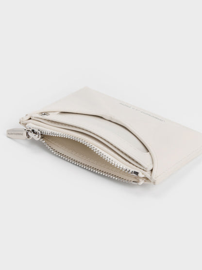 CHARLES & KEITH Essential / Hazel Bow Panelled Card Holder - Cream