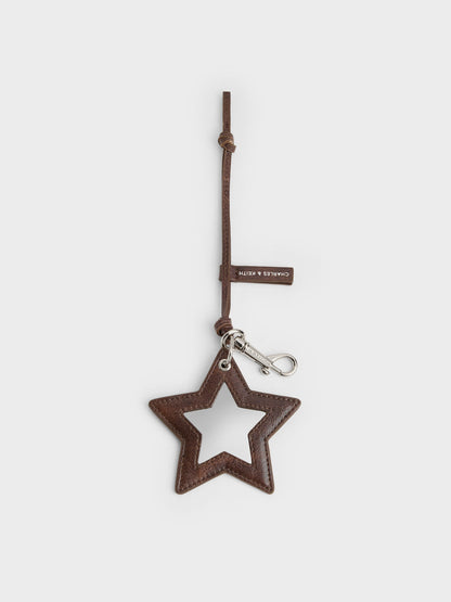 CHARLES & KEITH Quality / Noane Star Mirror Charm - Distressed Coffee