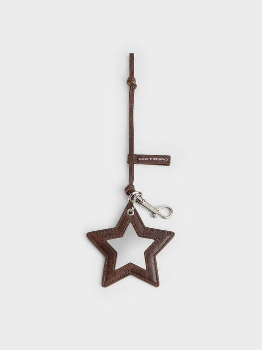 CHARLES & KEITH Quality / Noane Star Mirror Charm - Distressed Coffee