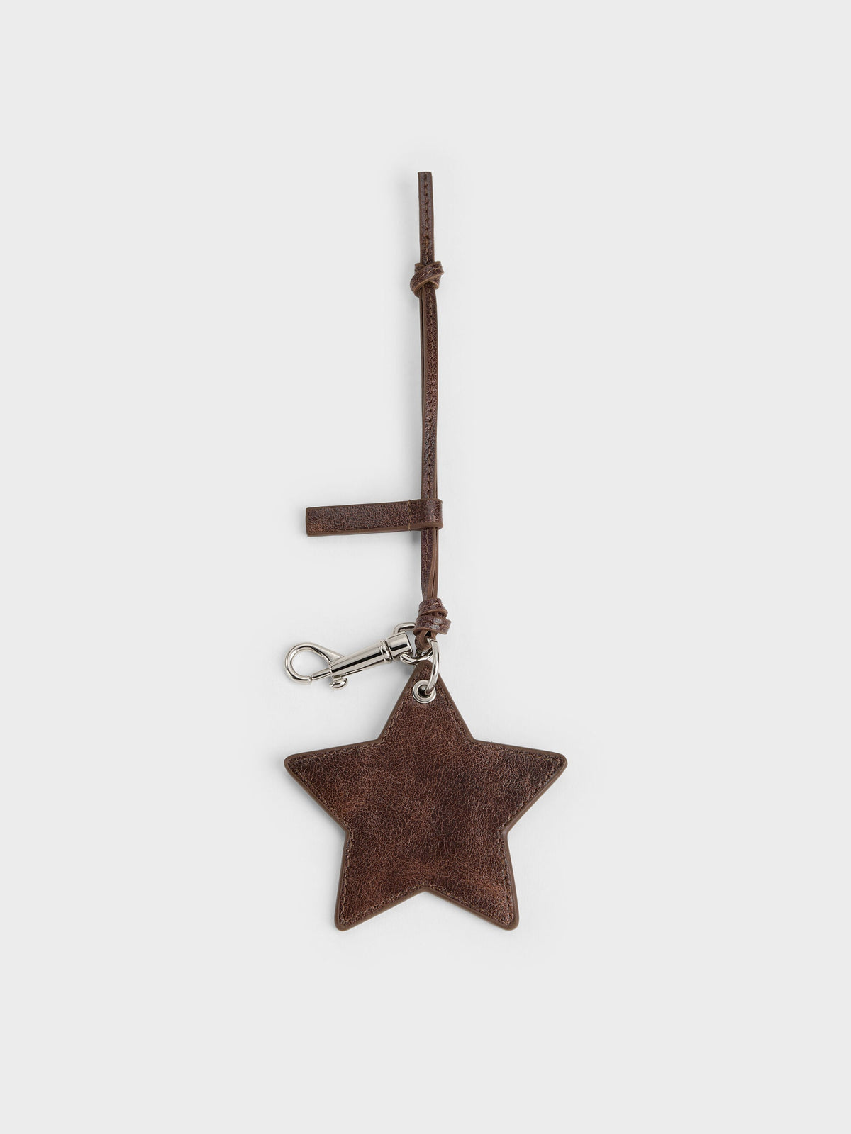 CHARLES & KEITH Quality / Noane Star Mirror Charm - Distressed Coffee