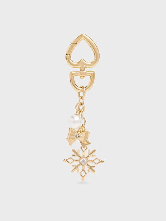 CHARLES & KEITH Recommended / Arrietty Crystal & Pearl Snowflake Charm - Gold