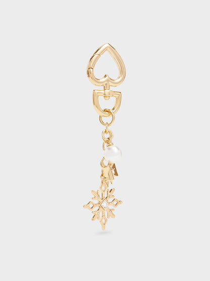 CHARLES & KEITH Recommended / Arrietty Crystal & Pearl Snowflake Charm - Gold