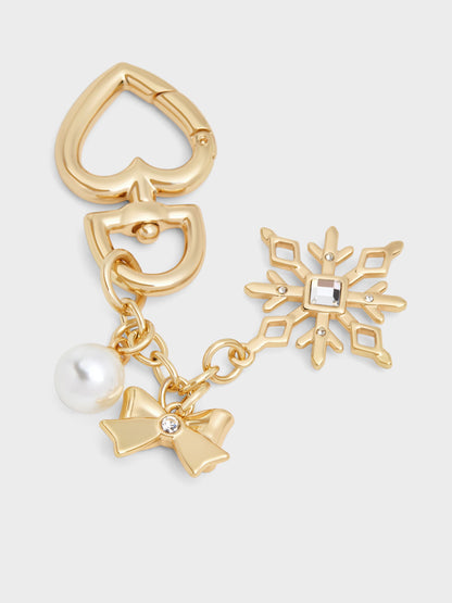 CHARLES & KEITH Recommended / Arrietty Crystal & Pearl Snowflake Charm - Gold