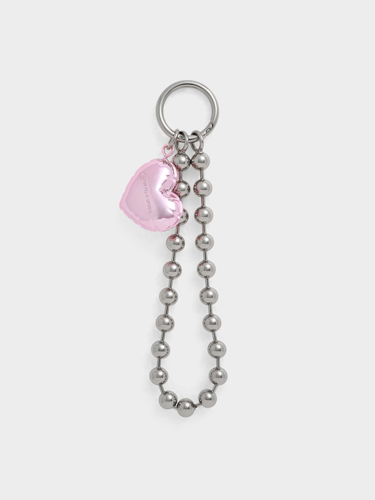 CHARLES & KEITH Everyday / Metallic Heart Beaded Charm - Silver