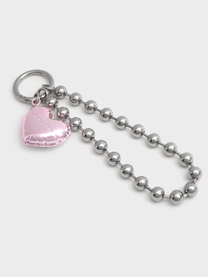CHARLES & KEITH Everyday / Metallic Heart Beaded Charm - Silver
