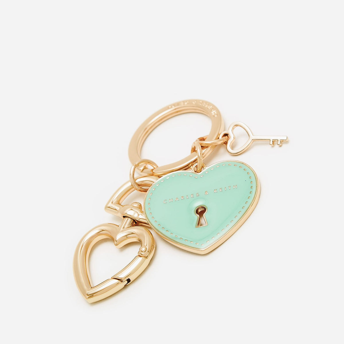 CHARLES & KEITH Top Pick / Heart Lock Keychain - Turquoise