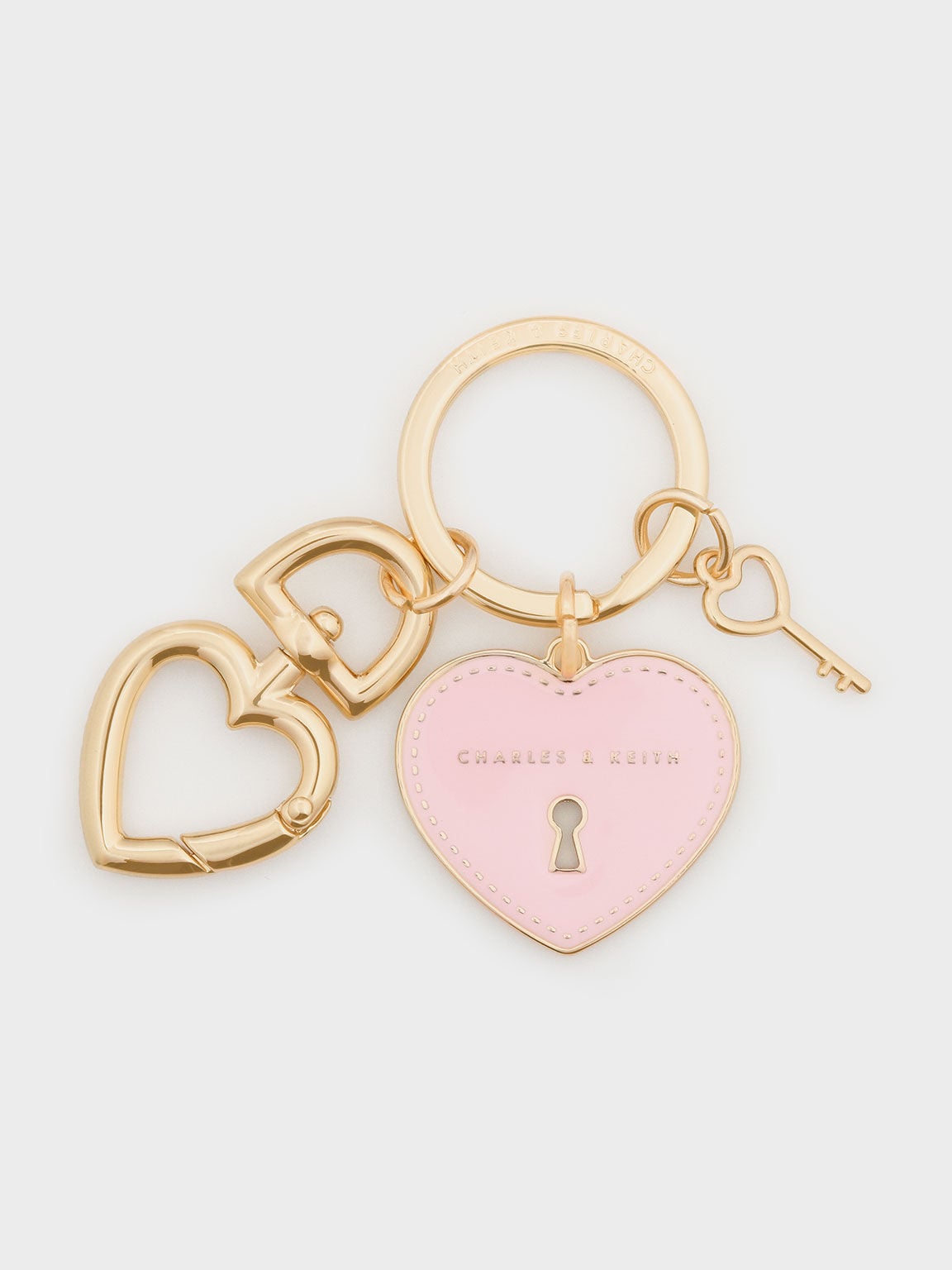 CHARLES & KEITH Best Price / Heart Lock Keychain - Pink