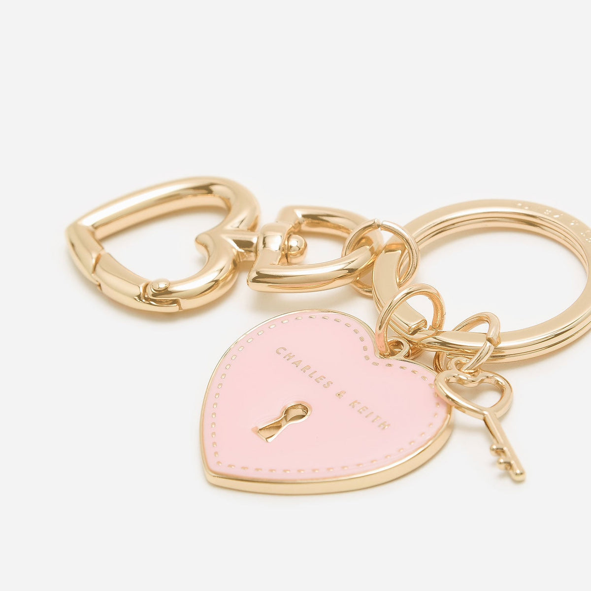 CHARLES & KEITH Best Price / Heart Lock Keychain - Pink