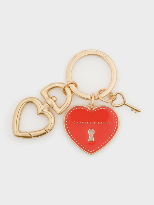 CHARLES & KEITH Value / Heart Lock Keychain - Red