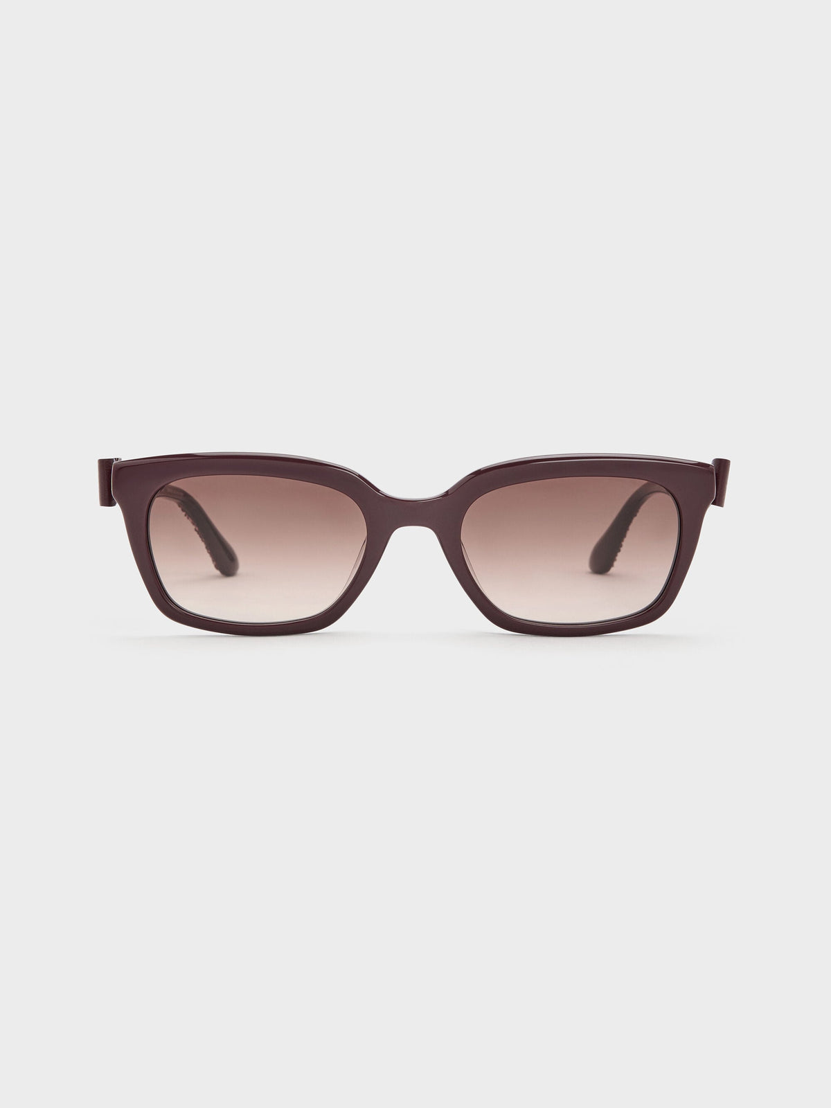 CHARLES & KEITH New / Tanya Bow Rectangular Sunglasses - Wineberry Red
