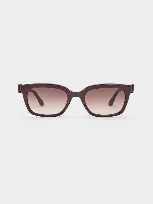 CHARLES & KEITH New / Tanya Bow Rectangular Sunglasses - Wineberry Red