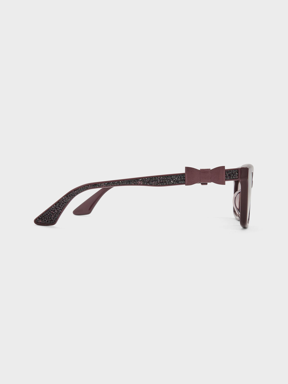 CHARLES & KEITH New / Tanya Bow Rectangular Sunglasses - Wineberry Red