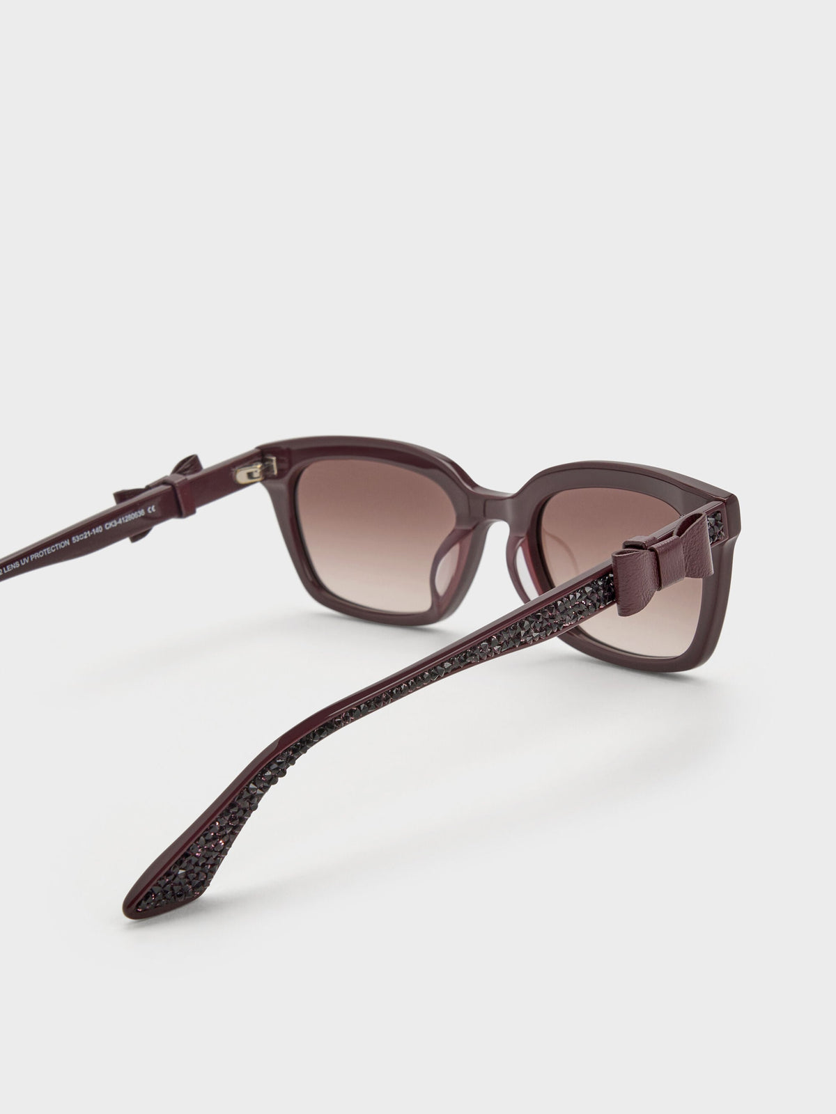 CHARLES & KEITH New / Tanya Bow Rectangular Sunglasses - Wineberry Red