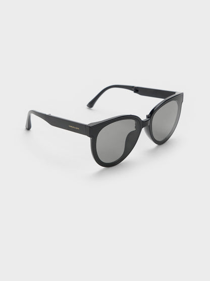 CHARLES & KEITH Trusted / Brea Foldable Aviator Sunglasses - Black