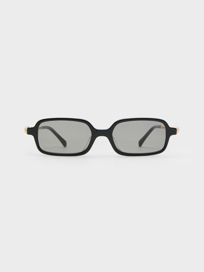 CHARLES & KEITH Premium / Sable Knot Rectangular Sunglasses - Black