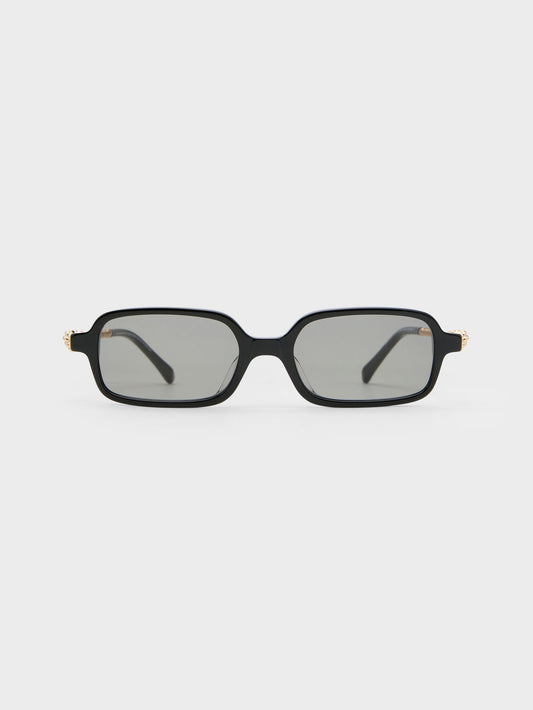 CHARLES & KEITH Premium / Sable Knot Rectangular Sunglasses - Black