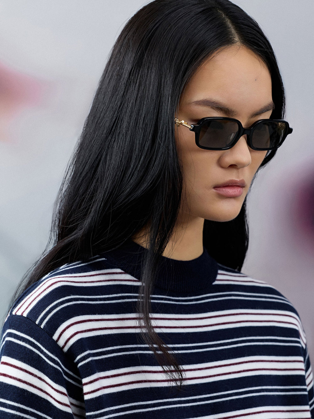CHARLES & KEITH Premium / Sable Knot Rectangular Sunglasses - Black