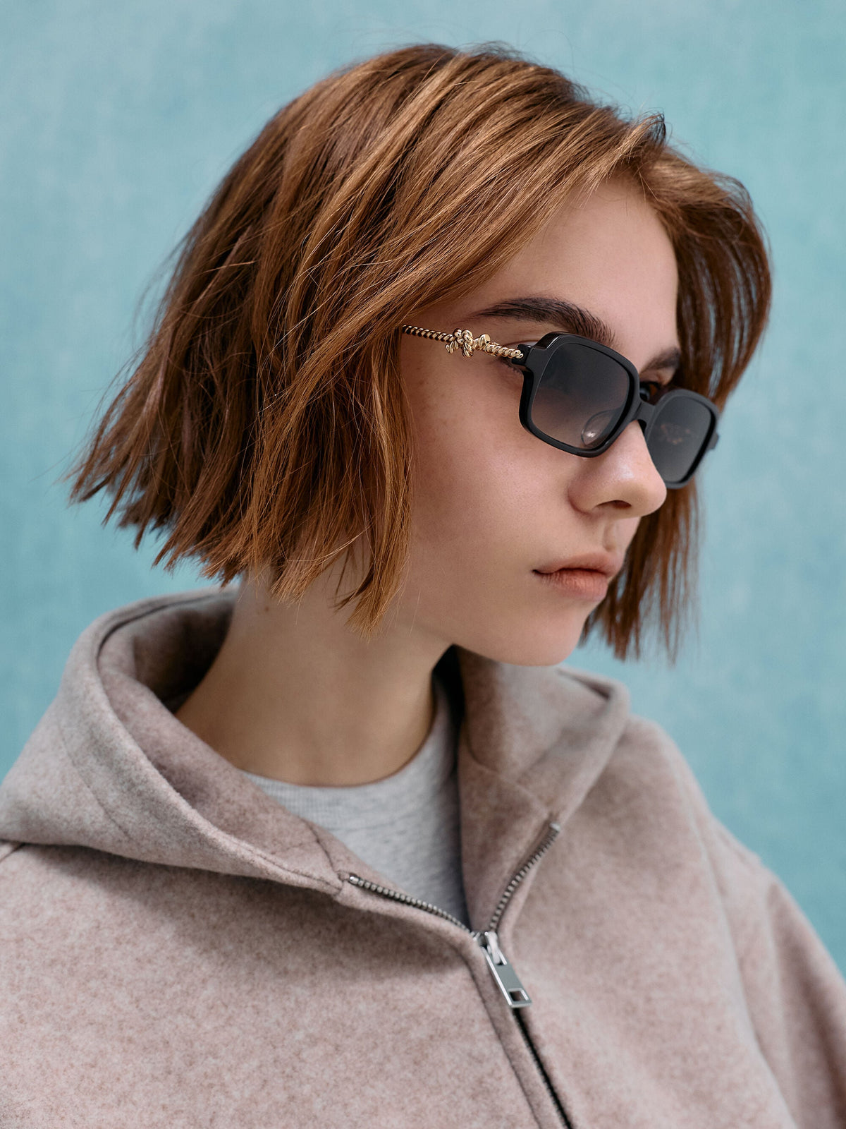 CHARLES & KEITH Premium / Sable Knot Rectangular Sunglasses - Black