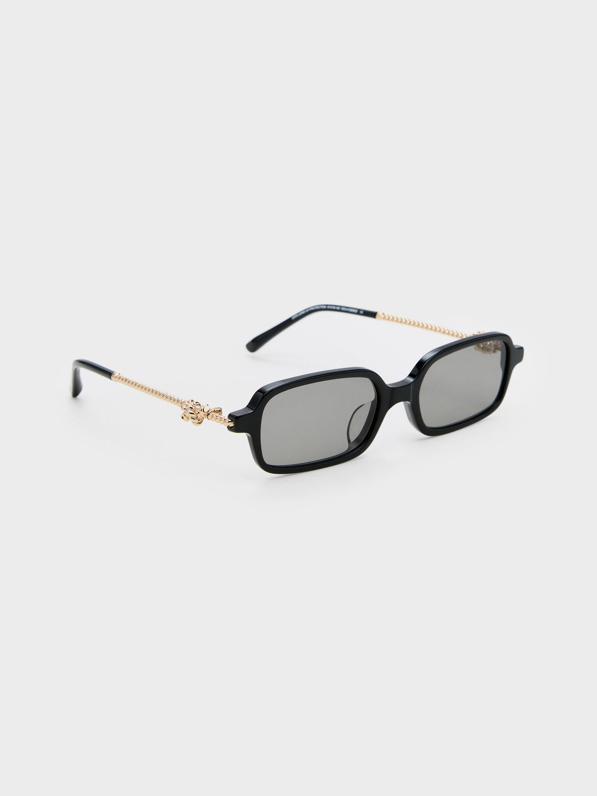 CHARLES & KEITH Premium / Sable Knot Rectangular Sunglasses - Black