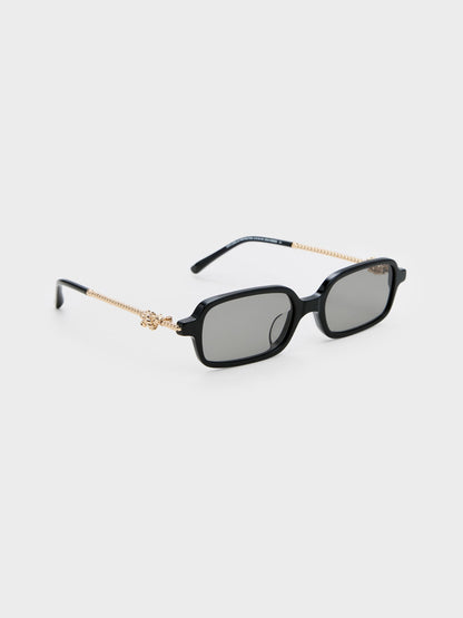 CHARLES & KEITH Premium / Sable Knot Rectangular Sunglasses - Black