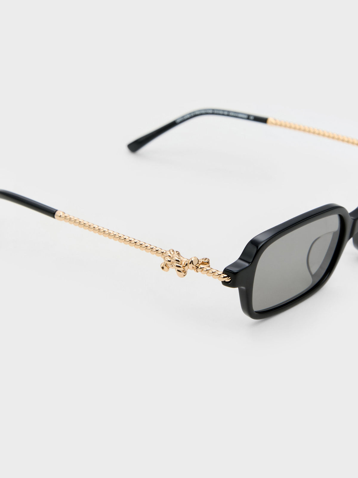 CHARLES & KEITH Premium / Sable Knot Rectangular Sunglasses - Black