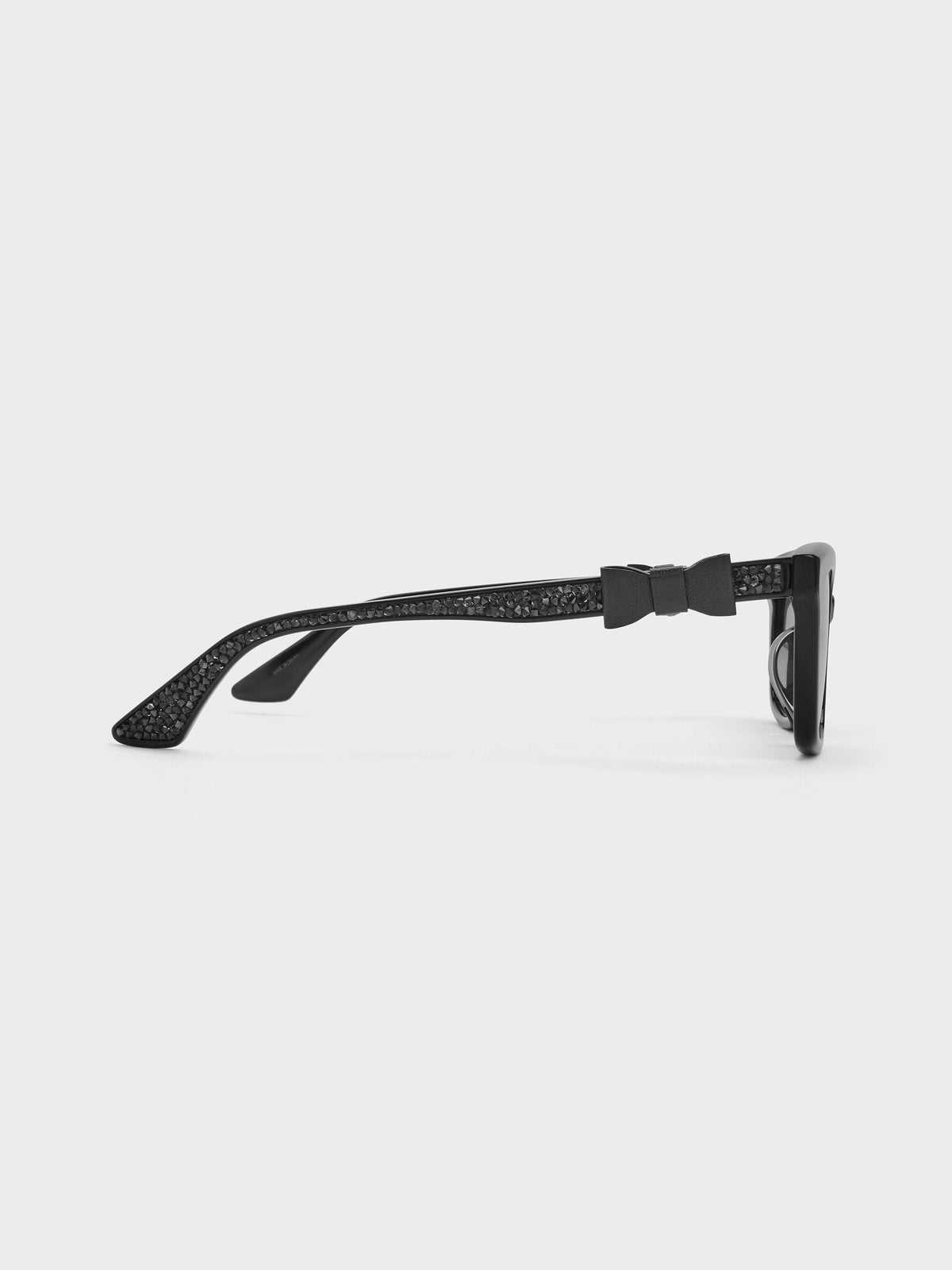 CHARLES & KEITH Everyday / Tanya Bow Rectangular Sunglasses - Jet Black