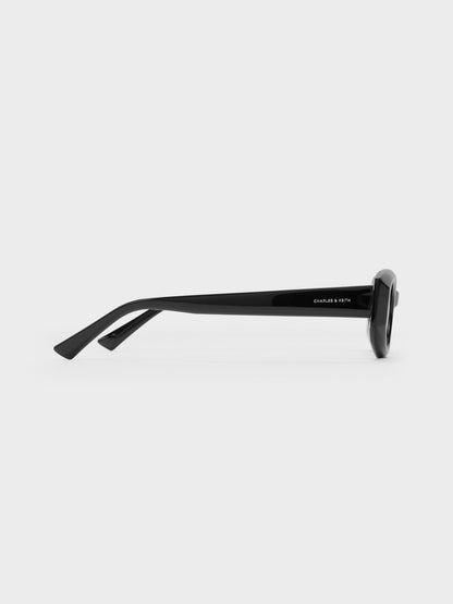 CHARLES & KEITH Quality / Aubrey Oval Sunglasses - Noir