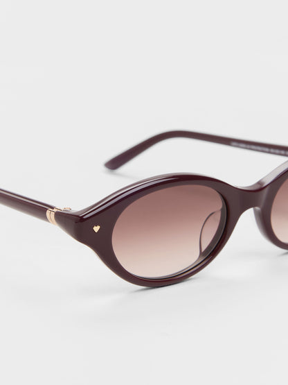 CHARLES & KEITH Sale / Pecola Oval Sunglasses - Wineberry Red