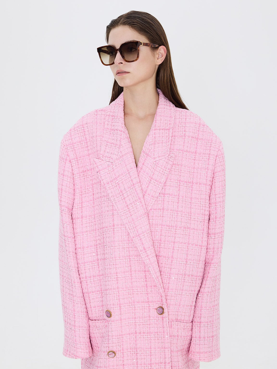 CHARLES & KEITH Essential / Gabine Tortoiseshell Oversized Butterfly Sunglasses - T. Shell