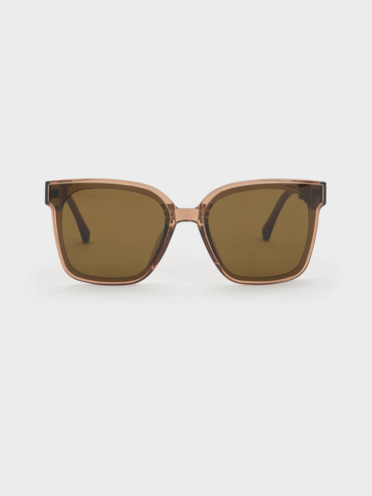 CHARLES & KEITH Trending / Brea Foldable Sunglasses - Chestnut Brown