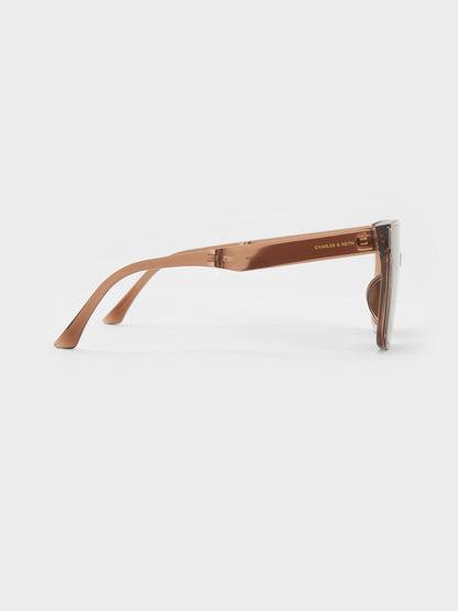 CHARLES & KEITH Trending / Brea Foldable Sunglasses - Chestnut Brown