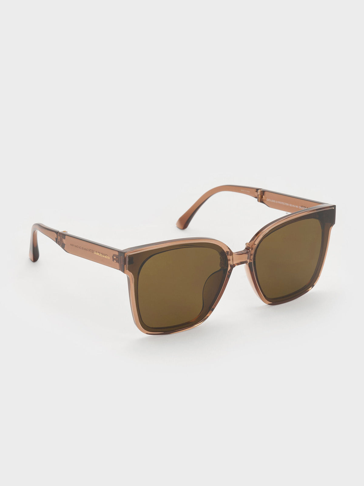 CHARLES & KEITH Trending / Brea Foldable Sunglasses - Chestnut Brown