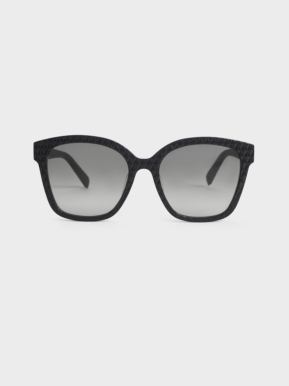 CHARLES & KEITH Exclusive / Leather Quilted Sunglasses - Black