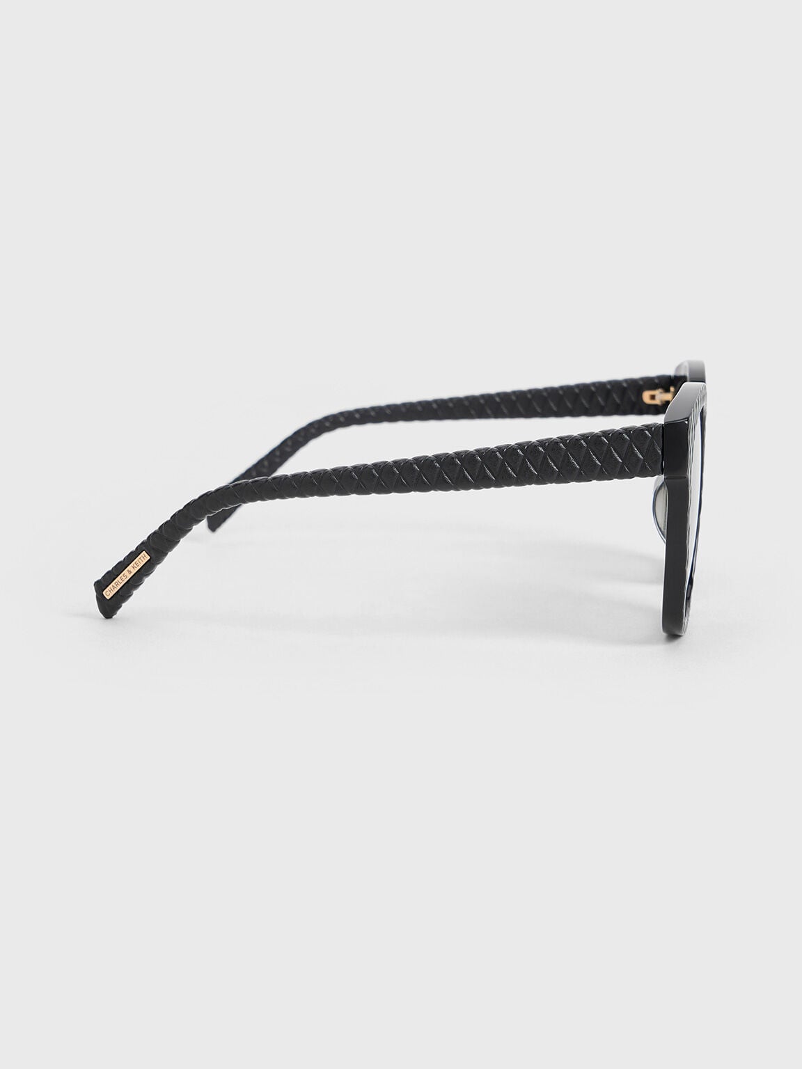 CHARLES & KEITH Exclusive / Leather Quilted Sunglasses - Black