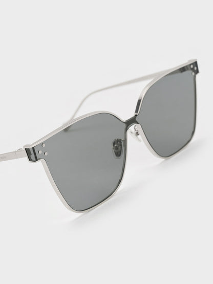 CHARLES & KEITH Popular / Ginny Butterfly Sunglasses - Silver