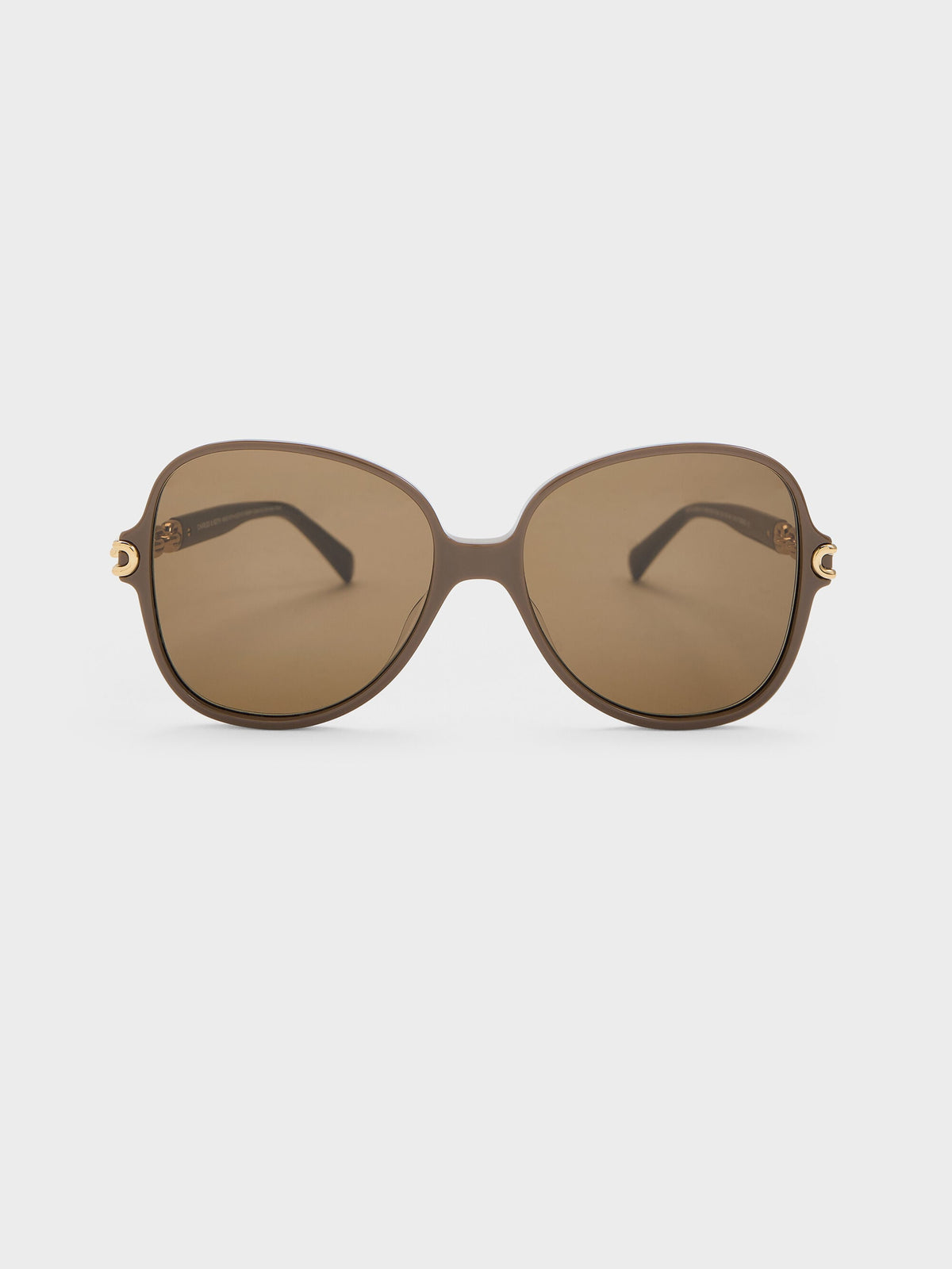 CHARLES & KEITH Signature / Delaney Chain-Link Butterfly Sunglasses - Chestnut Brown