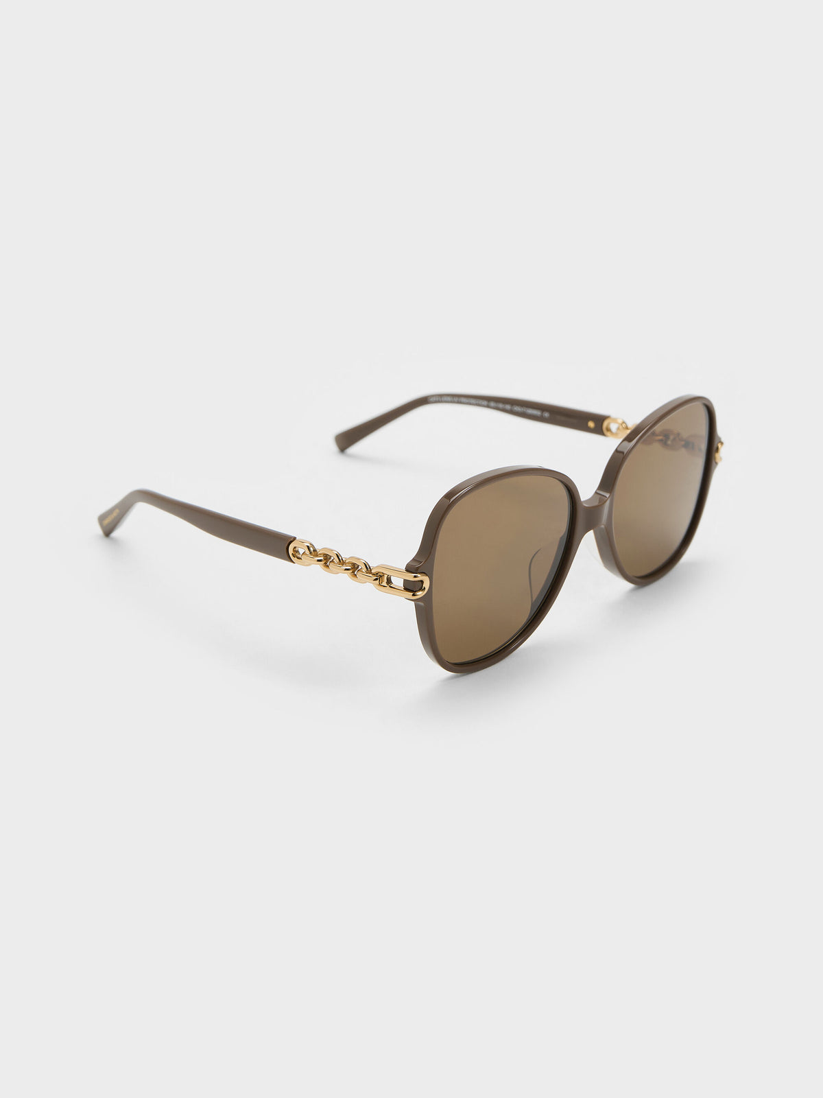 CHARLES & KEITH Signature / Delaney Chain-Link Butterfly Sunglasses - Chestnut Brown