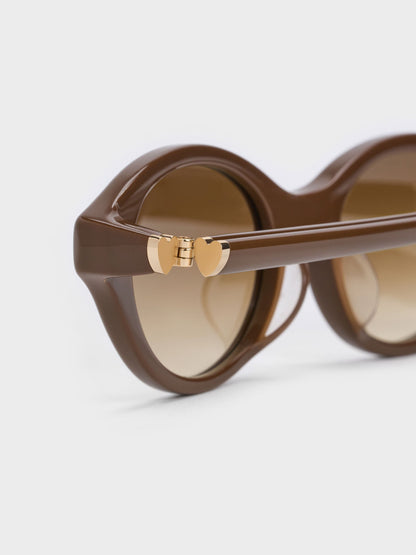 CHARLES & KEITH Special Offer / Pecola Oval Sunglasses - Pecan Brown