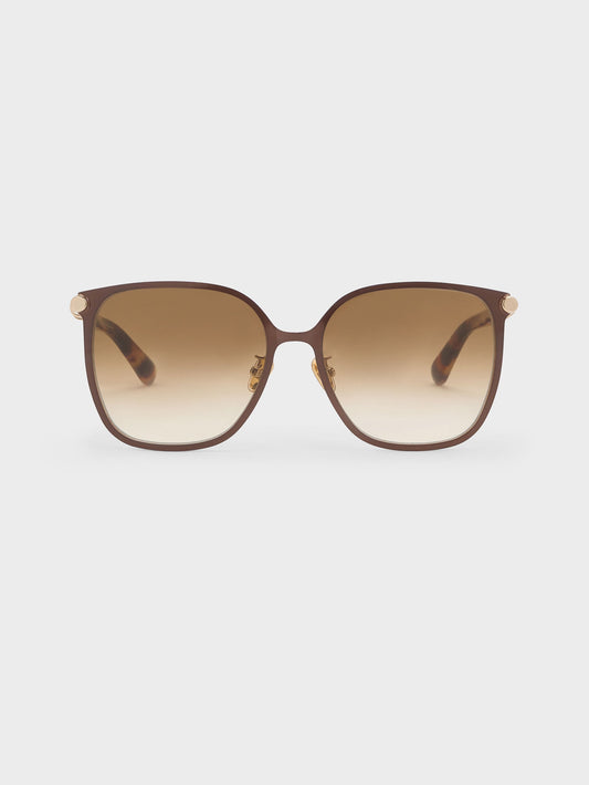 CHARLES & KEITH Everyday / Ophelia Square Sunglasses - Brown