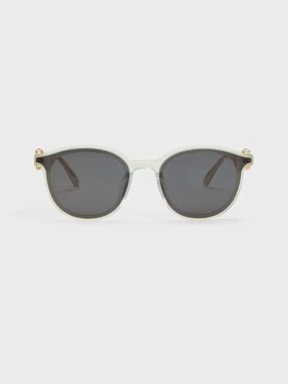 CHARLES & KEITH Trending / Ciara Heart-Motif Sunglasses - Mint Green