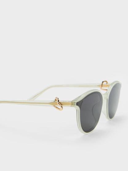 CHARLES & KEITH Trending / Ciara Heart-Motif Sunglasses - Mint Green