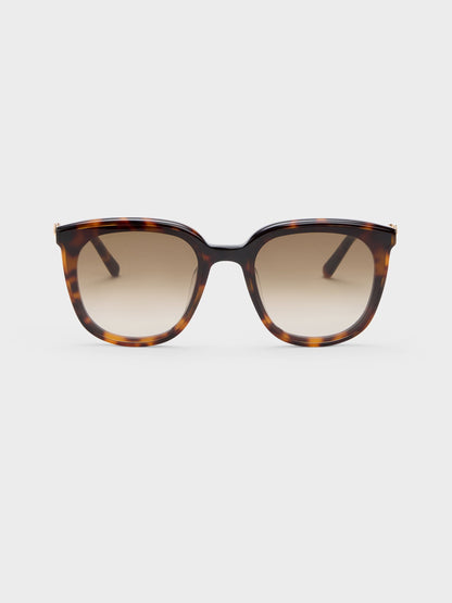 CHARLES & KEITH Best Price / Paige Bow Square Sunglasses - T. Shell