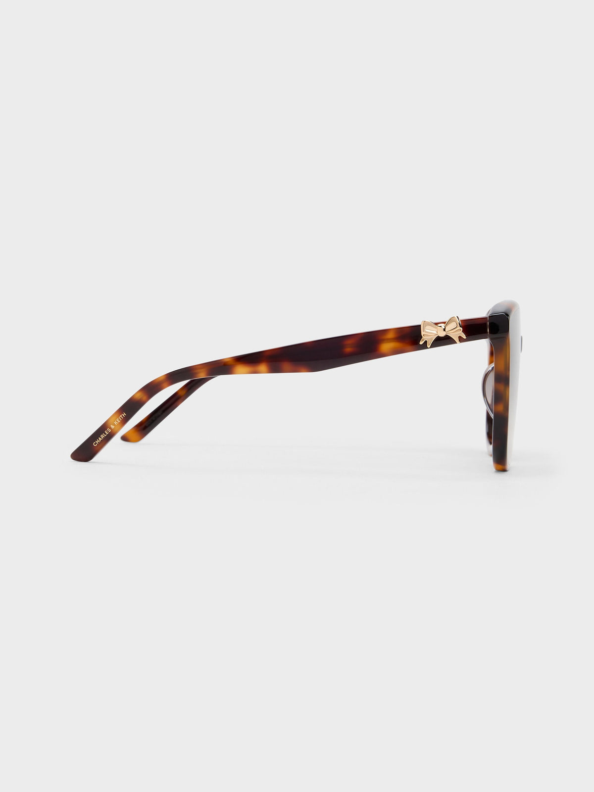 CHARLES & KEITH Best Price / Paige Bow Square Sunglasses - T. Shell