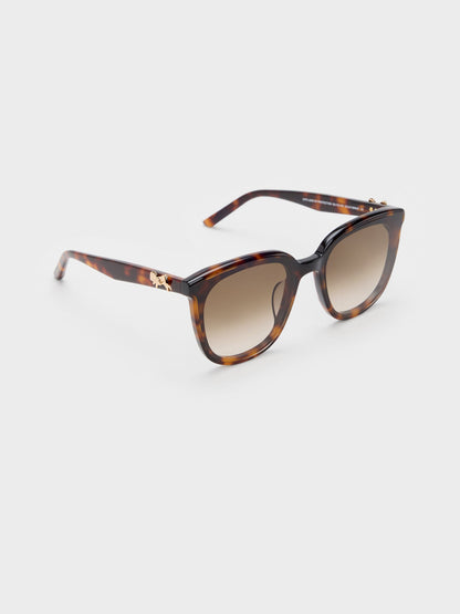 CHARLES & KEITH Best Price / Paige Bow Square Sunglasses - T. Shell