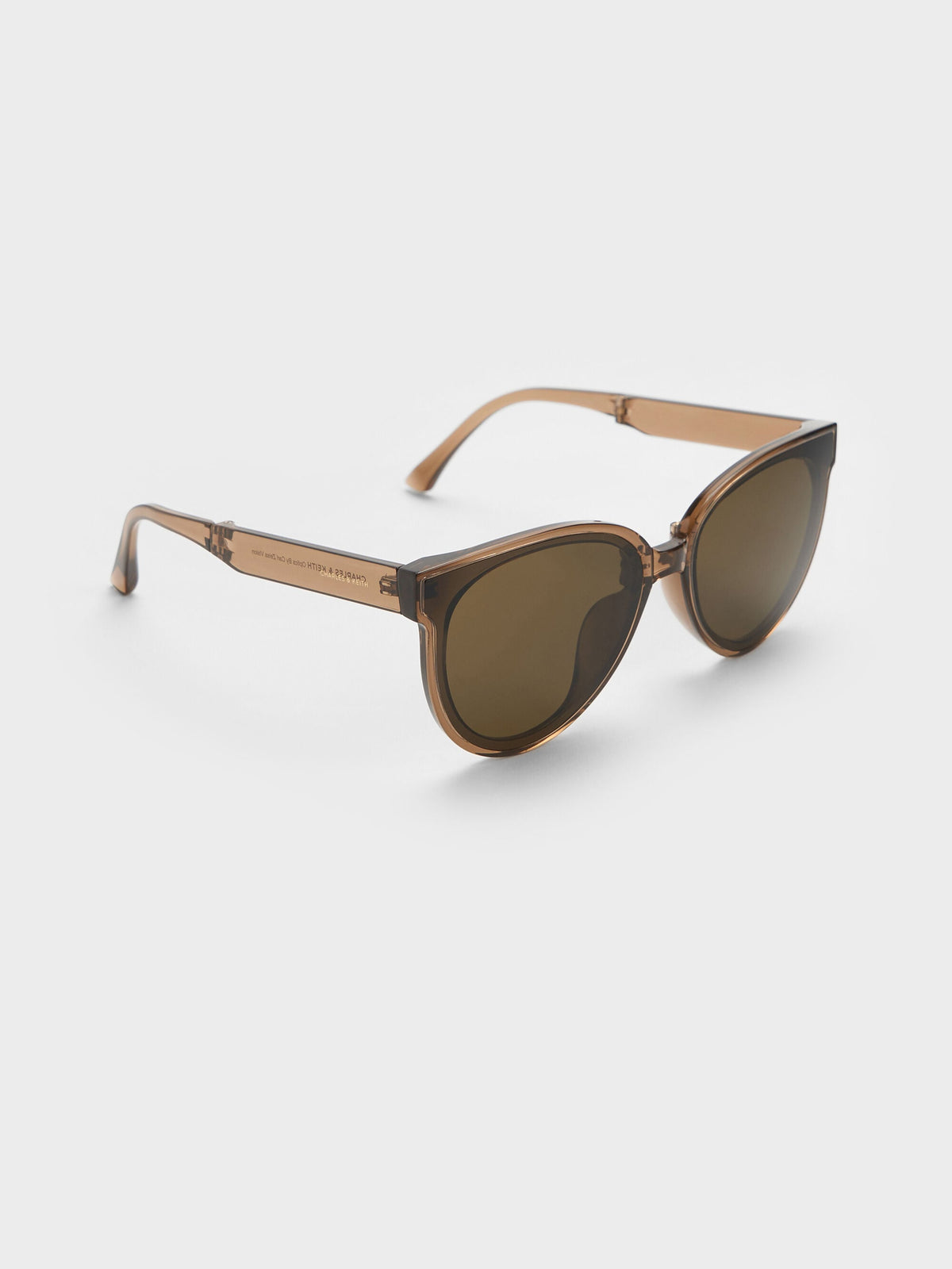 CHARLES & KEITH Smart Buy / Brea Foldable Aviator Sunglasses - Chestnut Brown
