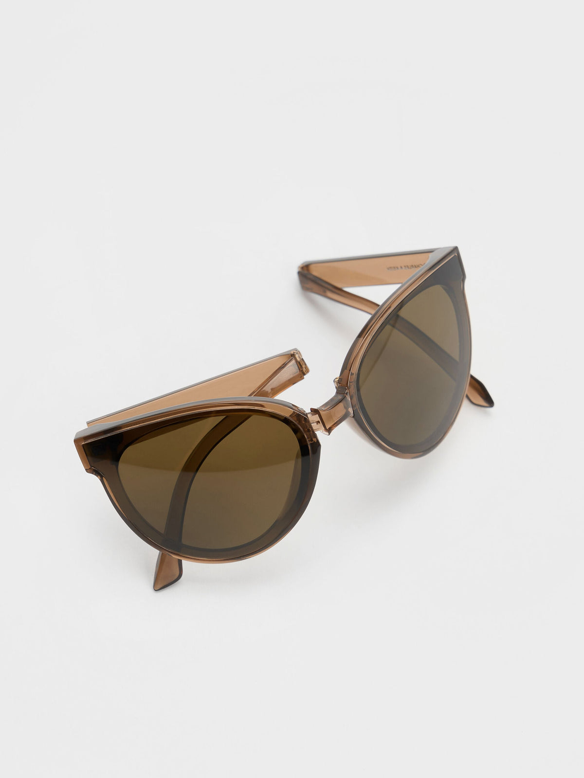 CHARLES & KEITH Smart Buy / Brea Foldable Aviator Sunglasses - Chestnut Brown