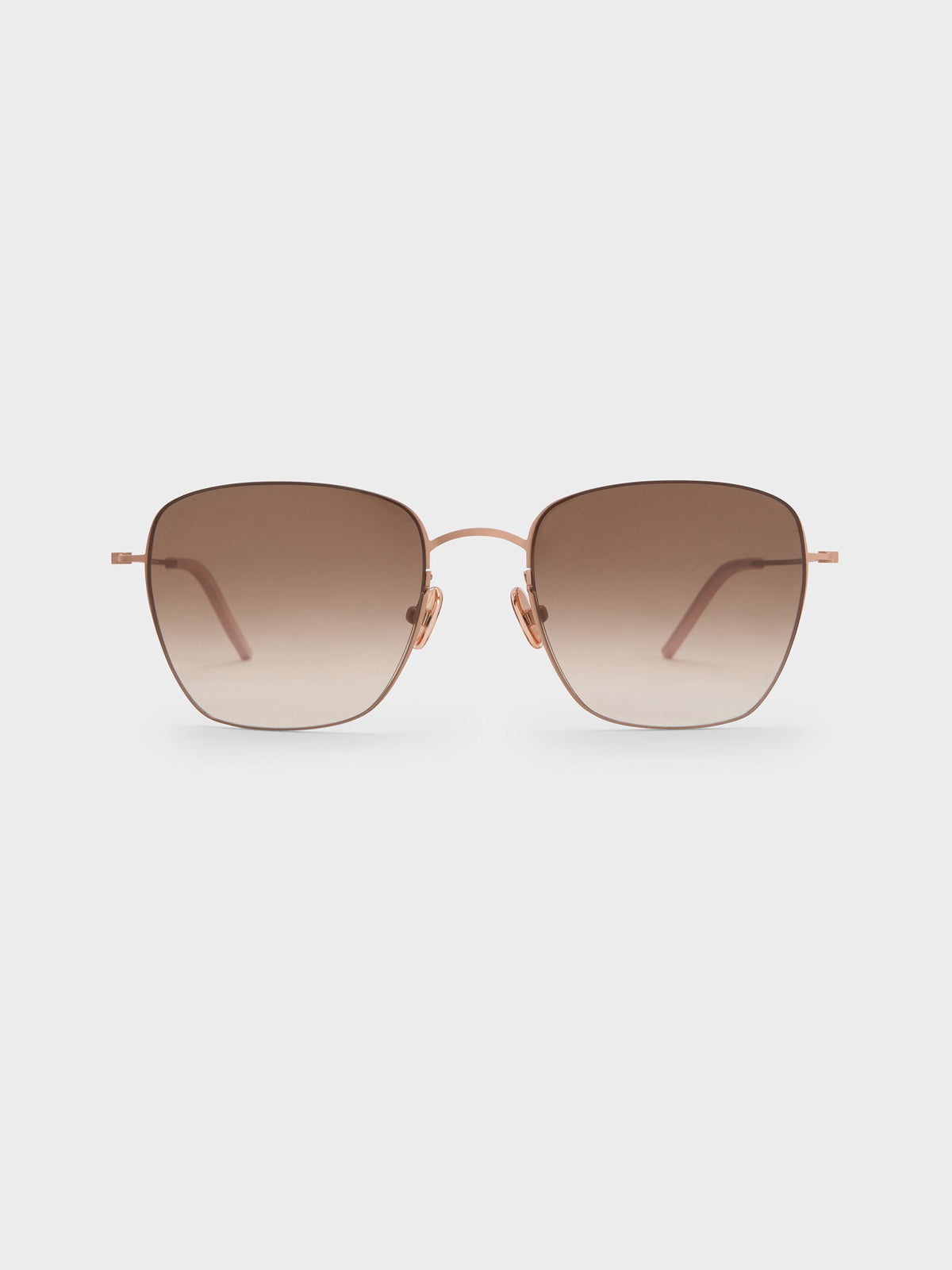 CHARLES & KEITH Trending / Miranda Square Sunglasses - Rose Gold