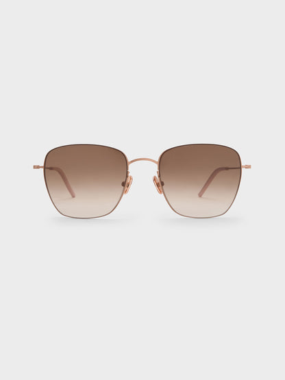 CHARLES & KEITH Trending / Miranda Square Sunglasses - Rose Gold