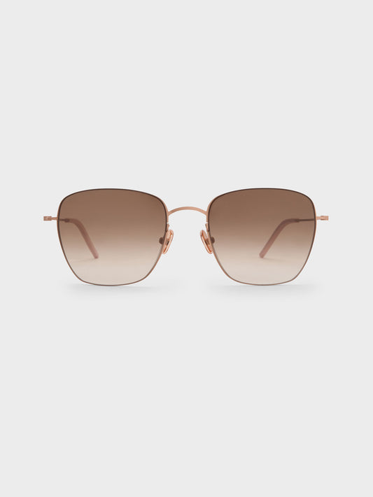 CHARLES & KEITH Trending / Miranda Square Sunglasses - Rose Gold
